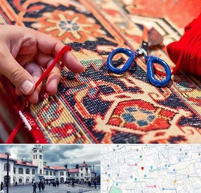 رفوگری فرش در میدان شهرداری رشت