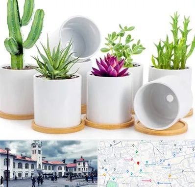 فروش گلدان سرامیکی در میدان شهرداری رشت 