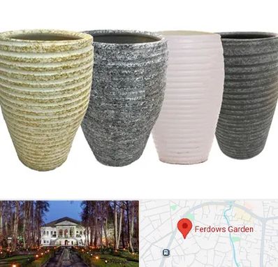 فروش گلدان سفالی در باغ فردوس