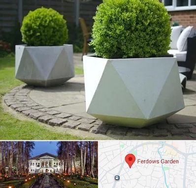 فروش گلدان فایبرگلاس در باغ فردوس