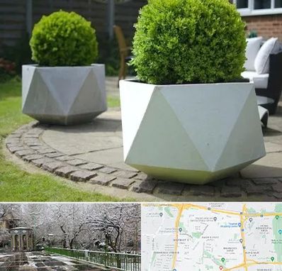 فروش گلدان فایبرگلاس در باغ فیض