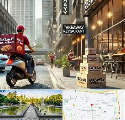 رستوران بیرون بر در سرسبز 