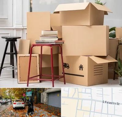 کارگر اسباب کشی و باربری در خیابان فلسطین