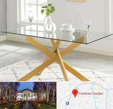 فروش میز شیشه ای در باغ فردوس