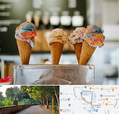 بستنی فروشی در فلکه گاز رشت