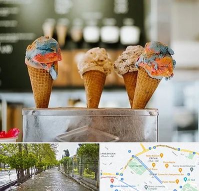 بستنی فروشی در خیابان ارم شیراز