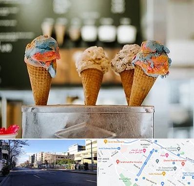 بستنی فروشی در خیابان ملاصدرا شیراز