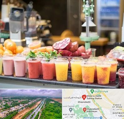 آب میوه فروشی در قصرالدشت شیراز