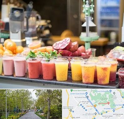 آب میوه فروشی در قدوسی غربی شیراز