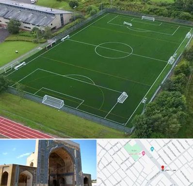 زمین فوتبال در مصلی مشهد