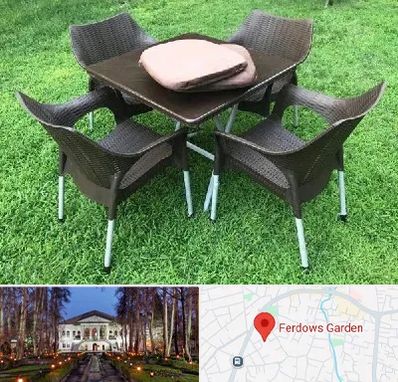 فروش میز و صندلی پلاستیکی در باغ فردوس