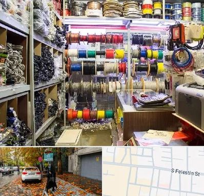 فروش سیم و کابل در خیابان فلسطین