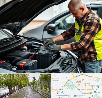 امداد باتری در خیابان ارم شیراز 