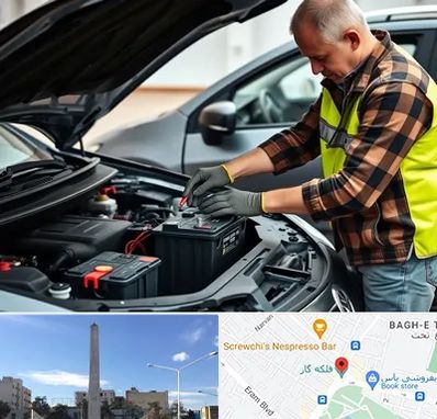 امداد باتری در فلکه گاز شیراز 