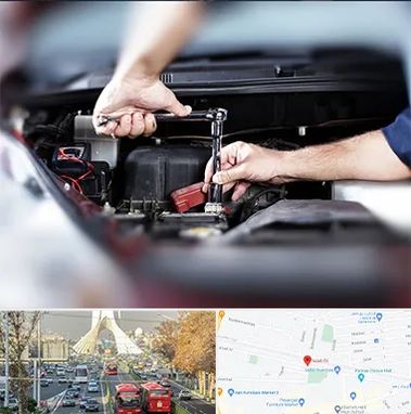 باتری فروشی سیار در خیابان آزادی 