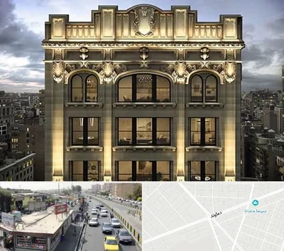 سنگ کاری در خیابان دماوند