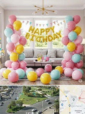 بادکنک آرایی در شاهین ویلا کرج 