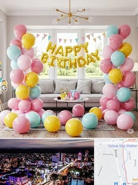 بادکنک آرایی در گلسار رشت 