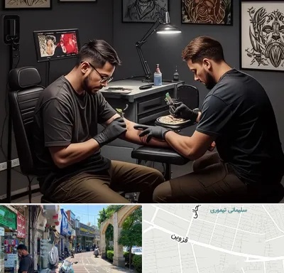 تاتو کار در خیابان قزوین