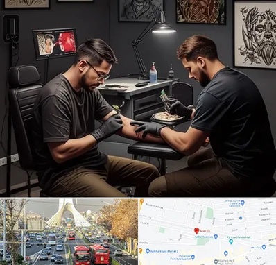 تاتو کار در خیابان آزادی 