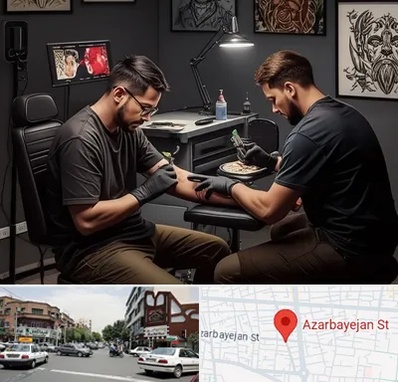 تاتو کار در خیابان آذربایجان 