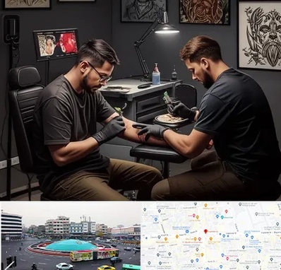 تاتو کار در میدان انقلاب 