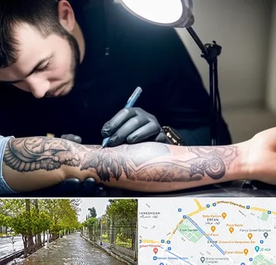تاتو کار مرد در خیابان ارم شیراز