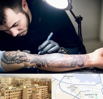 تاتو کار مرد در جنوب غرب تهران
