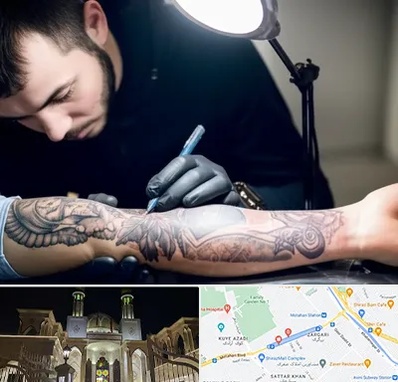 تاتو کار مرد در زرگری شیراز