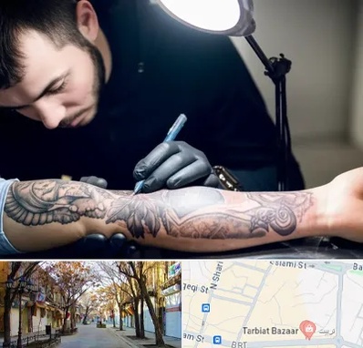 تاتو کار مرد در تربیت تبریز