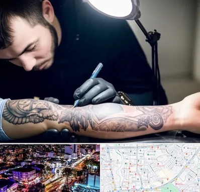 تاتو کار مرد در منظریه رشت 