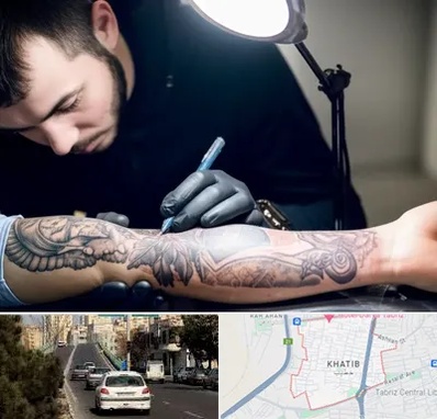 تاتو کار مرد در خطیب تبریز