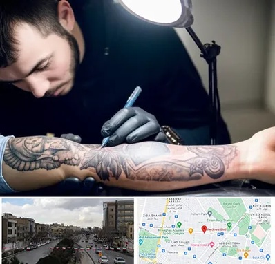 تاتو کار مرد در بلوار فردوسی مشهد