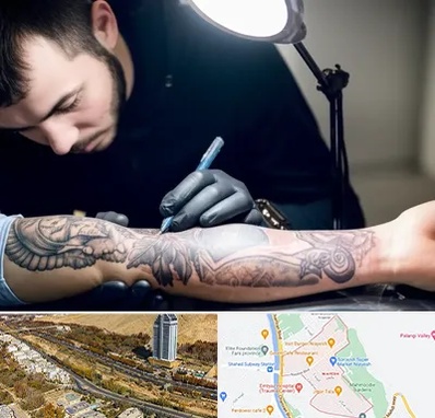 تاتو کار مرد در خیابان نیایش شیراز