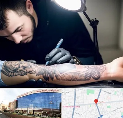 تاتو کار مرد در نصف راه تبریز 