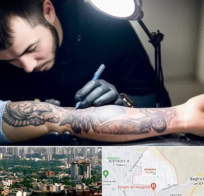 تاتو کار مرد در عظیمیه کرج