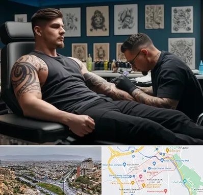 سالن تاتو در معالی آباد شیراز 