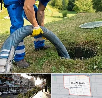 لوله کشی فاضلاب در خیابان جمالزاده