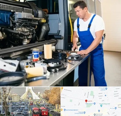 لوازم یدکی اتوبوس در خیابان آزادی 