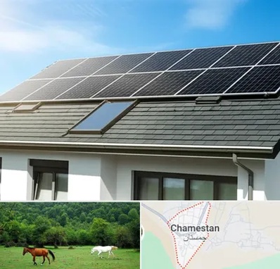 پنل خورشیدی در چمستان