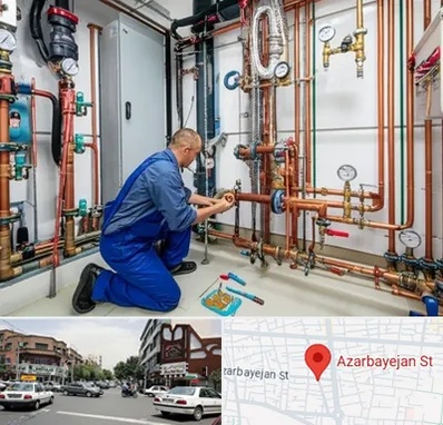 تاسیسات ساختمان در خیابان آذربایجان 