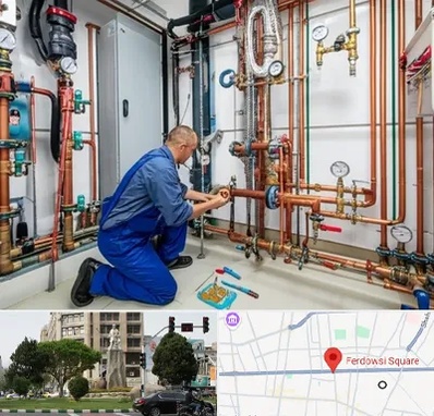 تاسیسات ساختمان در میدان فردوسی تهران