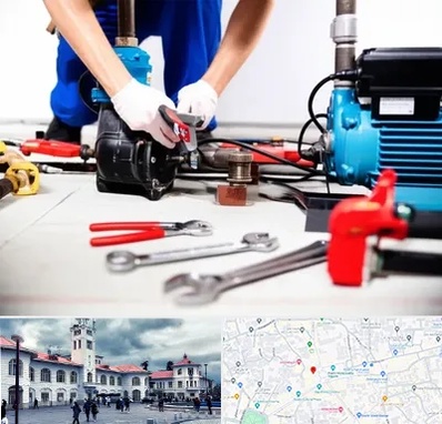 تعمیر پمپ آب در میدان شهرداری رشت 