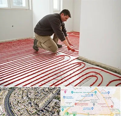 اجرای گرمایش از کف در شهرک غرب مشهد 