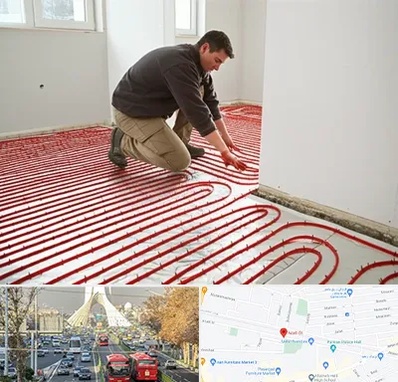 اجرای گرمایش از کف در خیابان آزادی 