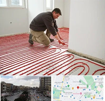 اجرای گرمایش از کف در بلوار فردوسی مشهد 