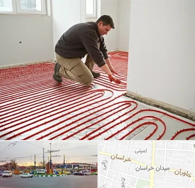 اجرای گرمایش از کف در میدان خراسان