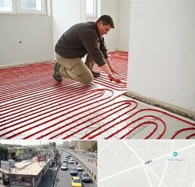 اجرای گرمایش از کف در خیابان دماوند