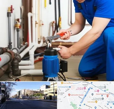 نصب پمپ آب در خیابان ملاصدرا شیراز 