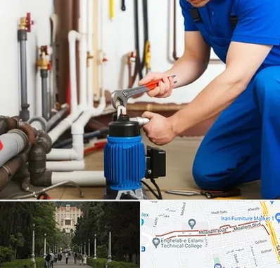 نصب پمپ آب در بلوار معلم رشت 